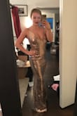 I love this dress sooooooooo much. I haven't even worn it yet but I'm saving it for a special occasion, maybe next New Years. I just couldn't pass it up when I had a discount. It's of course a little long but I have have 6 inch platform heels I can hide underneath. FABULOUS! - Ashley A.