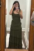 I love this Dress. It is so flowy and well made. I got a small on accident and just looked like a stuffed sausage. If I had gotten my typical size medium, it would be fine. - Anna-Marie C.
