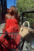 The color looks more orange online so that was the only let down. The dress itself is stunning. I wore it for my birthday and got tons of compliments on the dress. - Antinea J.