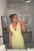 Beautiful bridesmaid dress! I'm 5'11 and wore this for my sister's wedding! It's a very flattering fit! My only complaint is that the straps are a little long. I loved the pink color and length and cut of the dress. I also bought it in yellow! - Sarah A.