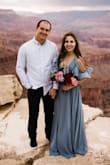 I chose this dress for my engagement photo shoot at the Grand Canyon and it was beautiful! It's some-what heavy and the material is not breathable (don't wear this in the middle of summer!), but it flows like no other! It is pretty long, but I didn't want to get it hemmed for the shoot. I got so many compliments on it! - Alex V.