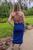 I really love this royal blue dress! Very flattering throughout and a sexy back! - Mary S.