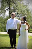 I wore this for my rehearsal dinner. It was so comfortable. I received many compliments! I would say that the skirt is long, super long. I am 5'3 with long legs and it was still way too long. The bottom of the skirt definitely got stained from the fact that my rehearsal was done outside. - LiHua T.