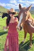 Loved this dress, wore it to the rehearsal dinner at a western themed wedding! I got a million compliments, my only issue with it, is that the straps are a bit long and were falling down, there is obviously no way to adjust them, but I still loved it. I first ordered a medium, and it was way too large, returned it for a small, and it fit much better. - Kate M.