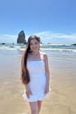 The dress is wonderful and very beautiful; I wore it on vacation in Oregon. It looked lovely and made me feel like a princess, white is my new favorite color. - Francieli M.