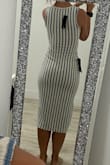 Very cute dress. Fits true to size, stretchy. I'm glad I got small , it's my normal size.( 5'8 140lb 34B). And it still has some stretch to it left.
I love it! Can't wait to wear). - Olga S.