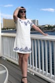 I wish the dress was made out of chiffon than the material that it's made out of, overall it's a very cute and comfortable dress. However, it wrinkles really fast, I wish it was a bit tighter in the waist especially for size XS.
Ps. Pic1 was worked on a bit, pic2 is original with no filters - Anna C.