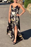 Love this dress; I have worn it twice now. Once to a California outdoor but black-tie wedding, another time to a gala. I lost a little weight, so I had it taken in a little the second time and pinned at the bust so I didn't have to wear anything under. Tons of compliments. Love the slit! - Cameron G.