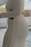 Since none of you ladies are sharing this fabulous win by Lulus, here you go. There is a slip underneath. I would recommend nude underwear. It is not hot. It's not uncomfortable. It's perfect. It's a keeper.
I'm 5'9 about 170-175. - Naomi G.