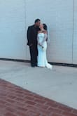 This dress was everything I was looking for so elegant but not too over the top, perfect for my wedding ceremony. I got constant compliments wearing it. I did have to have it hemmed; it was way too long in the front even with me wearing 3inch heels - Brianna V.