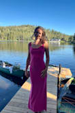 Inspiring Glamour Fuchsia Backless Column Maxi Dress
