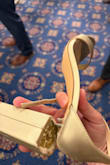 I was at an event at the Capitol building and wore these shoes. They complemented the outfit so well. Unfortunately, the left shoe's glue started to melt on the heel in less than an hour of wearing it. About ten mins after I noticed the heel wobbling, the entire shoe snapped in half and I had to walk around the rest of the night barefoot at a political event. Sooooo disappointed. - Toni S.