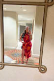 Beyond Classy Pink Multi Abstract Print Satin Halter Midi Dress