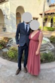 Purchased this dress for a wedding where the dress theme was cocktail attire (size S). The dress was definitely too long for someone who is 5'3," and I had to have it hemmed. There was also no give at the band that goes underneath your breasts, so beware for those looking to purchase this dress. That said, while slightly tight, it was a perfect fit otherwise, and the color was lovely. It also wasn't a bad choice fabric-wise for a summer wedding in California. Overall, very pleased with this purchase. - Alexandria S.