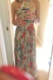 Was happy with the fabric, quality and fit. It flows beautifully. The waist band is snug. Only thing is that pattern on fabric doesn't necessarily line up with where it lies on the dress (flowers different spots etc). I'll probably wear it with a bit of a padded bra, as the chest was a little loose for me. - Roz M.