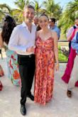 I think this was a beautiful dress for a summer wedding in Mexico! I loved the pattern. I have to preface this by saying I ordered this dress as I saw reviews that it was "bump friendly" given the material and fit. It fit beautifully with a non-padded sticky bra. I did have to take in the length by 2 inches or so at a tailor but otherwise fit perfectly and wasn't lined so it wasn't overly hot. I am 24 weeks pregnant here. For reference, I am 5'6 and probably weight 155-160 now but usually am about 125 so would normally likely get a small. - Christine N.