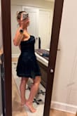 I love this more than I expected! Thick fabric, clean seams, great quality - and the fit/form is very flattering.
I'm short with a petite build, but not tiny, very average shape and I'm a little larger up top. I like a snug-ish fit but not too tight because I like to be comfortable. I would typically buy a medium but I went on a hunch and sized up to a Large, and I'm very happy with the fit.
So cute! - Jennifer S.