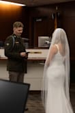 It fit great, I ordered a size small. It has a beautiful train and it was perfect for my courthouse elopement. - Lexie W.