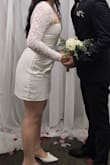 Loved this dress! It fit perfectly, was very comfortable, and looked even better in person. The lace detail is beautiful and adds such a lovely touch. It really accentuated my waist in a very flattering way, and I received so many compliments. It was the perfect dress, and I couldn't have been happier with it! - Diana M.