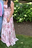 Wore for a late spring wedding and it was perfect. Good fit around the bust, then very flowy. Definitely long; I'm tall & wore 3 in heels and was still stepping on it a bit. Will need length altered if shorter or not wearing heels. - Lindsey G.