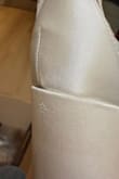 I ordered 3 pairs of shoes, and all arrived with defects. These ones came dirty and with snags on the heels. Dirt on the inside and outside. Obviously worn before. Super disappointed, considering they were supposed to be for my wedding. - Kristin S.