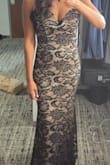 Sexy Sophistication Black Lace Strapless Trumpet Maxi Dress