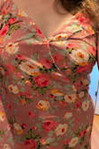 Bought a few dresses for a welcome party with the dress code summer florals. Really cute dress- love the color, the muted florals, and the leg slit felt perfect (not too high). It's light enough for hot weather, though that makes the fabric feel a little cheaper, but kind of ideal depending on the event and weather. Unfortunately, it just looked kinda frumpy on me for lack of better words. A little loose up top, tight in the middle; length was perfect for me though. Would absolutely recommend for a different body type; just didn't work well on myself. - Kelsey S.
