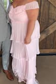 Always Remarkable Pink Pleated Off-the-Shoulder Maxi Dress