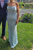 Mayley Light Blue Sequin Strapless Maxi Dress