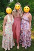 Dayanara Pink Multi Floral Organza Tiered Maxi Dress
