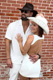 Last Rodeo White Bride Patch Rhinestone Pearl Cowboy Hat
