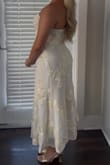 Taden Ivory Mesh Floral Applique Midi Dress