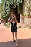 Cutest Allure Black Bow Square Neck Sleeveless Mini Dress