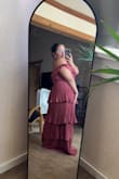 Beautiful dress, love the feel of the fabric and the overall silhouette. Out of the three I ordered, this one was my favorite. However, the 1x is definitely designed for bustier ladies. I simply don't have the equipment to fill out this dress. Might order a smaller size if I have enough time. - Tawnee H.