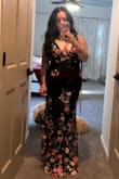 Soiree Blossom Black Floral Embroidered Mermaid Maxi Dress