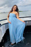 Dansa Light Blue Pleated Maxi Dress