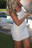 Celeste Ivory Floral Burnout Bustier Mini Dress