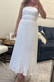 Perfectly Stunning Ivory Jacquard Strapless Midi Dress