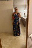 This dress is so gorgeous! Well made, great soft fabric. It's a little long (I'm 5'5 and a half). The waist fits perfectly - so if you carry weight in tummy, you may want to size up. I'm broad in the shoulders and have smaller breasts, and this worked great with the straps! I got a lot of compliments on the wedding day, and people wanted to take pics with me because of the dress! I'll have to get it hemmed before I wear it again, but other than that, this is a GREAT dress!! You'll shine in it at your next event!
I've now worn this dress to 3 weddings. The last one I finally wore heels (instead of flats), combined with my hair color, it was a BIG hit! - Adrianne D.