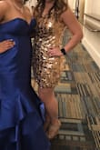 I really liked this dress and I got a good deal on it. I wore it to chaperone a dance at school and to my bachelorette party in Vegas. I received a ton of compliments. The only issue I had were the sequins rubbing against my arms. By the end of the night, I was ready to take it off because my arms were so irritated. It served its purpose and was really cute. - Samantha M.