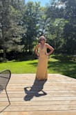 Grace Gold Knit Ruched Halter Maxi Dress
