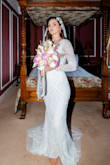 Deedra White Sequin Beaded Backless Maxi Dress