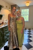 Gowning Around Sage Floral Jacquard Strapless Maxi Dress