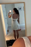 Perfectly Flirtatious White Floral Jacquard Tie-Back Mini Dress