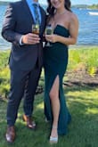 I bought this for a summer wedding at the lake. It's not too low cut at all, and the fabric wasn't too hot! I needed to get it shortened, but other than that, no complaints! I'm wearing it to another wedding in October, and the color is totally appropriate. - Brittney K.