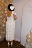 Kenna Ivory Lace Flutter Sleeve Midi Dress
