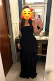 Gorgeous Essence Black Strapless Tiered Maxi Dress