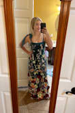 Thriving Poise Teal 3D Floral Embroidered Tie-Strap Maxi Dress