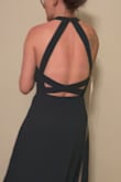 Gorgeous dress and very fitting for a black-tie wedding! The open back is beautiful, and the high slit adds just the right amount of drama. The A-line fit is comfortable and forgiving, and the dress is double-lined with a nice overall quality. The length was perfect on me at 5'7" and required no hemming, and the waist and hips fit perfectly.

Unfortunately, I didn't keep it because the top was too loose. I'm a 34B, and there was quite a bit of extra room in the chest. The neckline was loose as well. If I had kept the dress, I would have moved the buttons to make the top fit more securely.

I would recommend this dress especially for someone with a fuller bust. Overall, a beautiful, well-made dress with a gorgeous back and a great slit; it just wasn't the right fit for me on top. - Zulya K.
