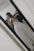 Jade White Satin Bustier Lace-Up Maxi Dress